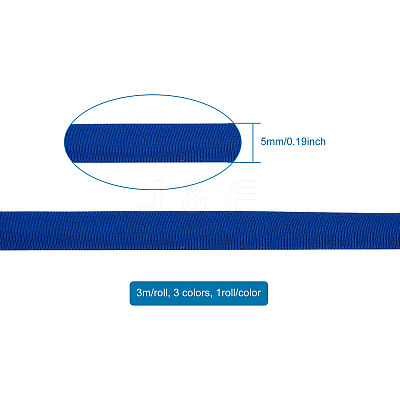 3 Colors Flat Polyester Elastic Cord EC-TA0001-04-1