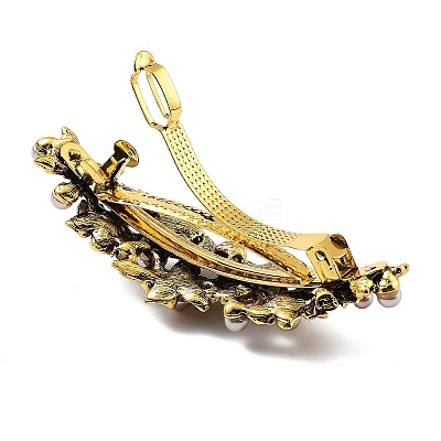 Flower Alloy Rhinestone Hair Barrettes PHAR-S604-01AG-01-1