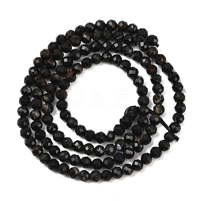 Natural Black Tourmaline Beads Strands G-D320-A04-3mm-02-1