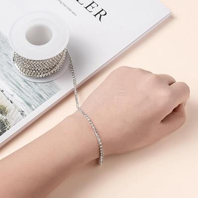 Brass Rhinestone Strass Chains CHC-T001-SS8-01S-1