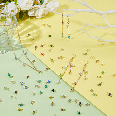 140Pcs 7 Styles Electroplate Glass Charms PALLOY-FH00184-1