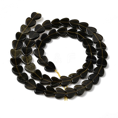 Natural Golden Sheen Obsidian Beads Strands G-M403-A46-03-1