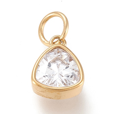 PVD Vacuum Plating 304 Stainless Steel Cubic Zirconia Pendant X-ZIRC-P080-A09-1