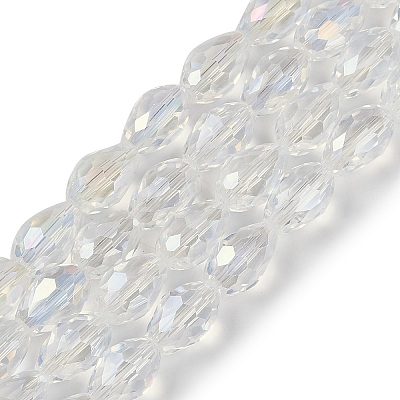 Transparent Electroplate Glass Beads Strands EGLA-N013-T10mm-B-M-1