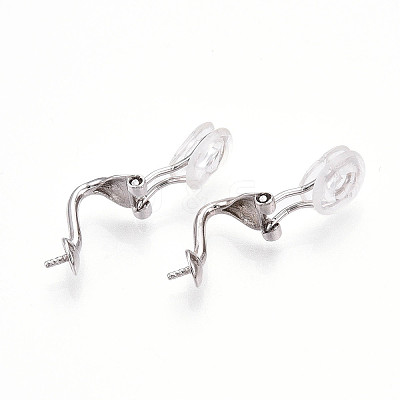 925 Sterling Silver Clip-on Earring Findings STER-T008-155P-1