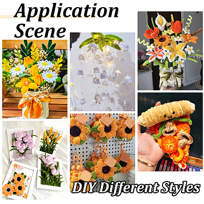 DIY Sunflower Twist Stick Making Kits AJEW-SC0032-03-1