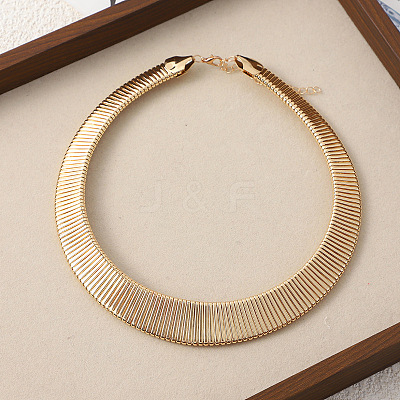 Alloy Wide Choker Necklaces for Women NJEW-C090-01G-1