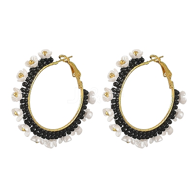 Glass Hoop Earrings EJEW-MZ00827-01-1