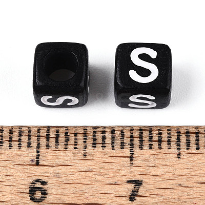 Initial Acrylic Horizontal Hole Beads OACR-ZX006-35S-1