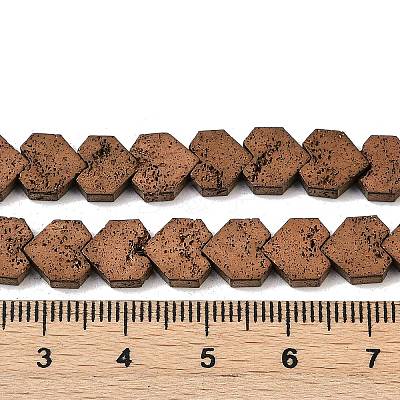 Electroplated Natural Lava Rock Beads Strands G-K388-04B-05-1