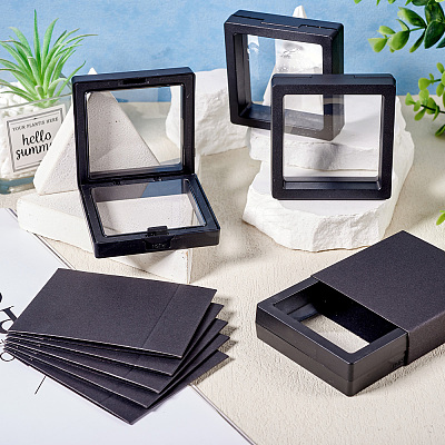Square Transparent PE Thin Film Suspension Jewelry Floating Frame Displays ODIS-TAC0002-02A-1