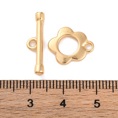 Rack Plating Eco-Friendly Brass Toggle Clasps KK-S403-14G-1