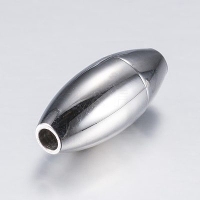 Tarnish Resistant 304 Stainless Steel Pointed Magnetic Clasps with Glue-in Ends STAS-F132-43P-2mm-1