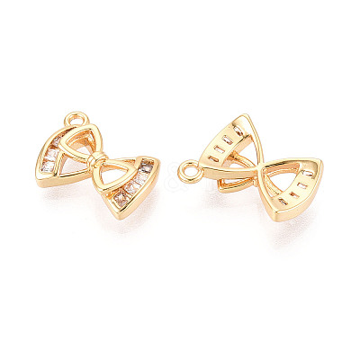 Brass Pave Cubic Zirconia Pendants KK-T074-91G-1