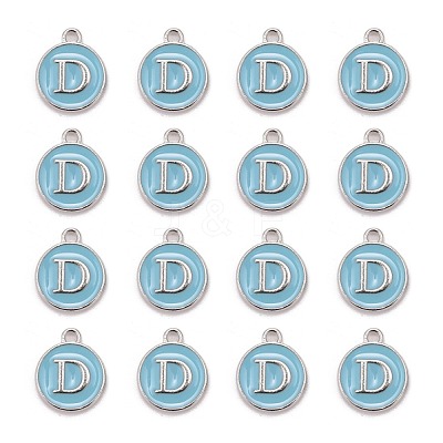 Platinum Plated Alloy Enamel Charms ENAM-S118-04D-P-1
