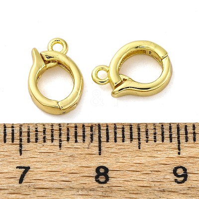 Brass Fold Over Clasps X-KK-Z078-44G-1