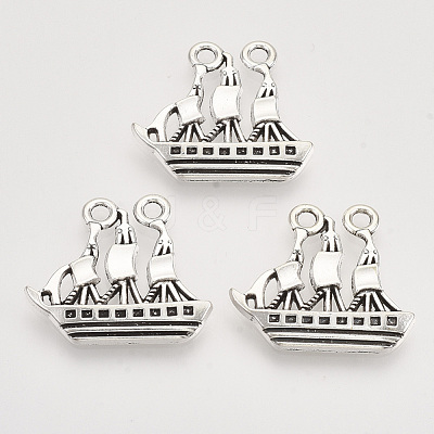 Tibetan Style Alloy Pendants TIBEP-T009-12AS-RS-1