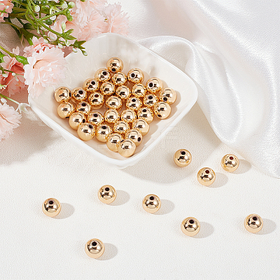 40Pcs Rack Plating Brass Beads KK-BBC0011-15C-1