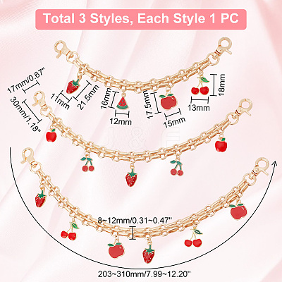 Fruit Alloy Enamel Pendant Purse Chains AJEW-AB00097-1