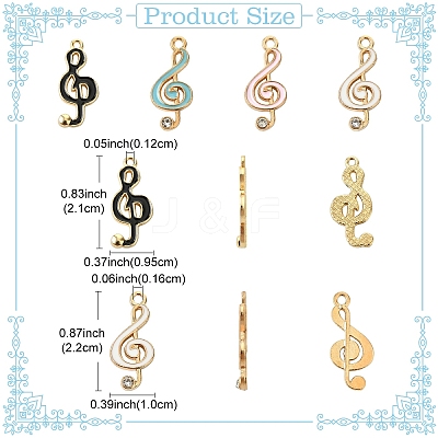 60Pcs 4 Colors Alloy Enamel Pendants ENAM-YW0005-58-1