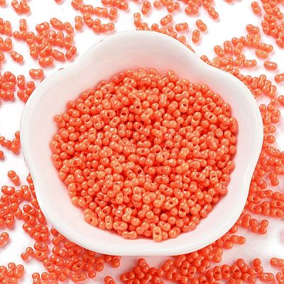Baking Paint Glass Seed Beads SEED-A033-04F-1