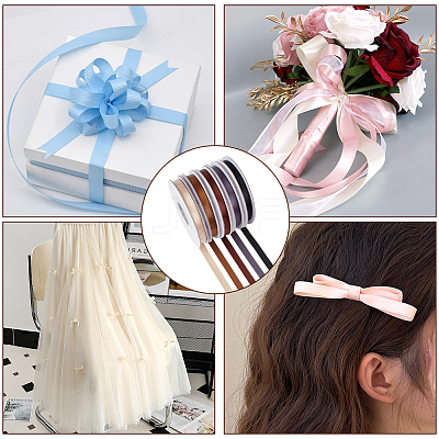 5 Rolls Single Face Polyester Satin Ribbon SRIB-CY0001-38B-1