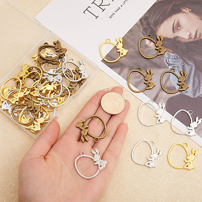 48PCS 3Style Easter Theme Alloy Pendants FIND-CA0008-68-1