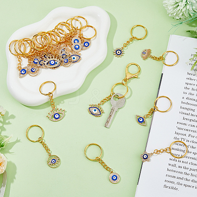 Evil Eye Enamel Rhinestone Keychain KEYC-HY0001-16-1
