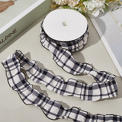 1 Roll Polyester Ruffled Ribbon SRIB-CY0001-14G-1