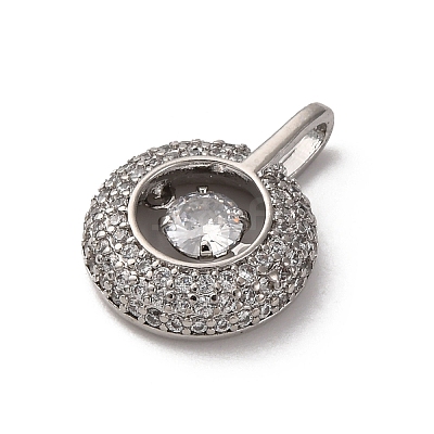 Brass Micro Pave Cubic Zirconia Pendants KK-Q070-01D-P-1