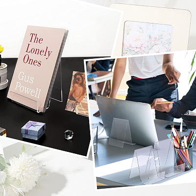 6Pcs Acrylic Book Stand for Kitchen Counter ODIS-SP0001-04C-1