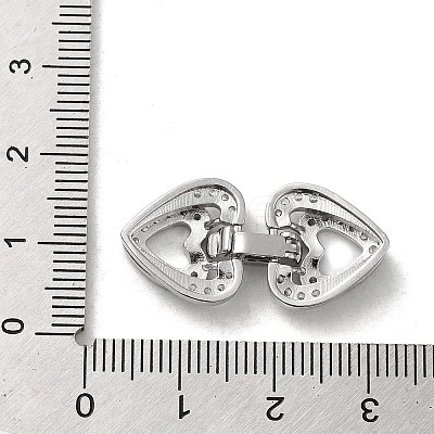 Brass Micro Pave Cubic Zirconia Fold Over Clasps KK-H455-53P-01-1
