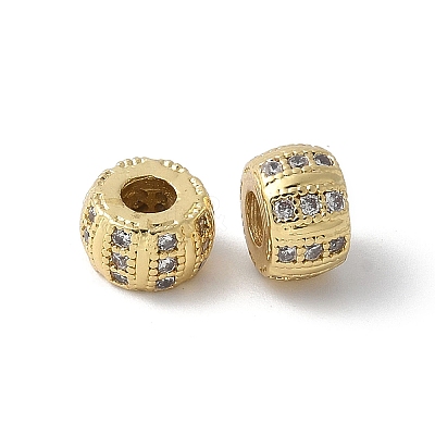 Brass Micro Pave Cubic Zirconia Beads LS-KK-D324-20G-1