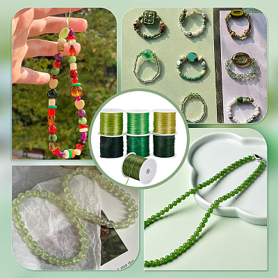 7 Rolls 7 Colors Flat Elastic Crystal String EW-PH0001-10-1