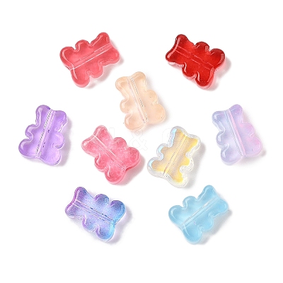 Transparent Spray Paint Glass Beads X-GLAA-Z011-08-1