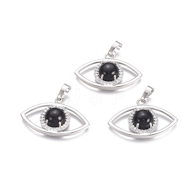 Natural Dyed & Heated Black Agate Pendants G-L512-H13-1