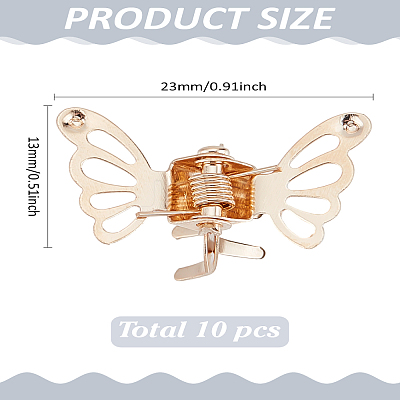 10Pcs Zinc Alloy Claw Hair Clips OHAR-LP0002-05G-1
