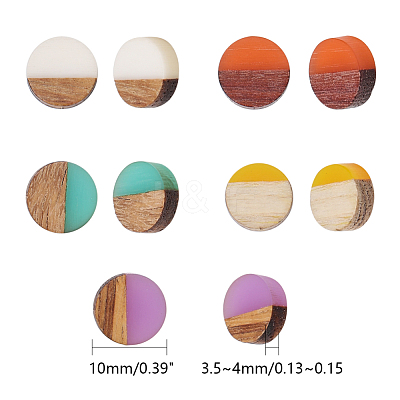Resin & Wood Cabochons X-RESI-S358-70-1