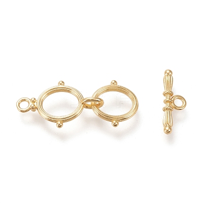 Brass Toggle Clasps KK-F820-13G-1