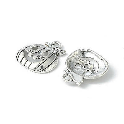 20Pcs Tibetan Style Halloween Pumpkin Jack-O'-Lantern Alloy Pendants TIBEP-YW0001-43AS-1