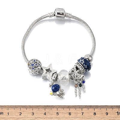 Alloy Enamel European Beads Charm Bracelets BJEW-F495-19P-1