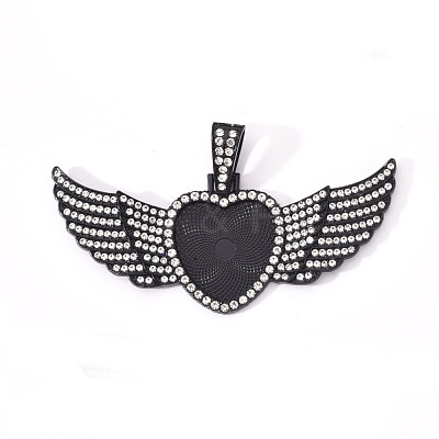 Alloy Pendant Cabochon Settings X-PALLOY-S107-002EB-RS-1