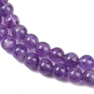 Natural Amethyst Beads Strands G-A274-C01-6mm-03-1