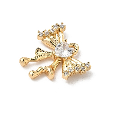 Brass Micro Pave Cubic Zirconia Pendants KK-S531-08G-1
