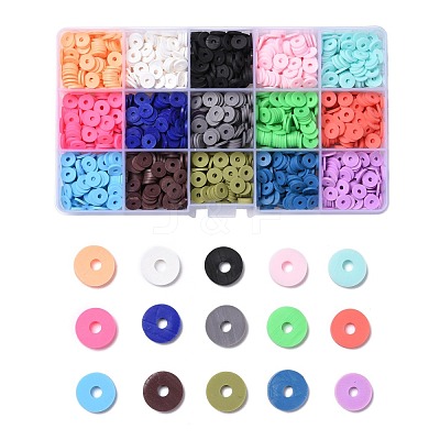 150G 15 Colors Handmade Polymer Clay Beads CLAY-JP0001-11-8mm-1