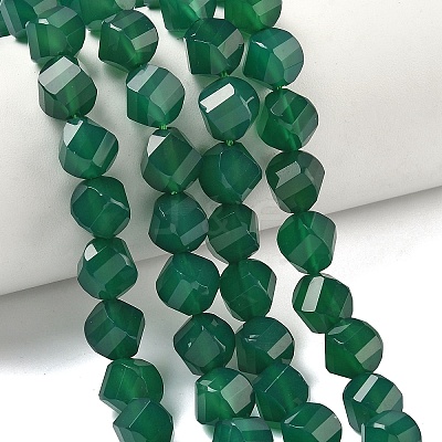 Natural Green Onyx Agate Beads Strands G-C267-B13-1