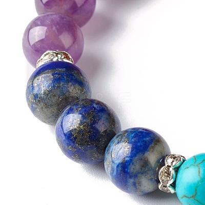 7 Chakra Reiki Yoga Bracelet for Girl Women BJEW-TA00020-1