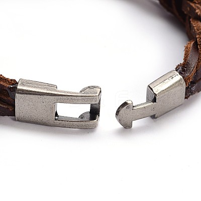 Stylish Braided Leather Cord Bracelets BJEW-F173-08-1