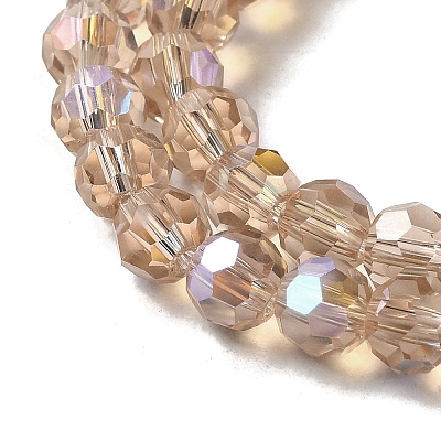 Electroplate Transparent Glass Beads Strands EGLA-A035-T6mm-L22-1