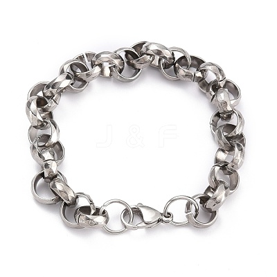 Tarnish Resistant 304 Stainless Steel Rolo Chain Bracelets BJEW-Z011-02P-1